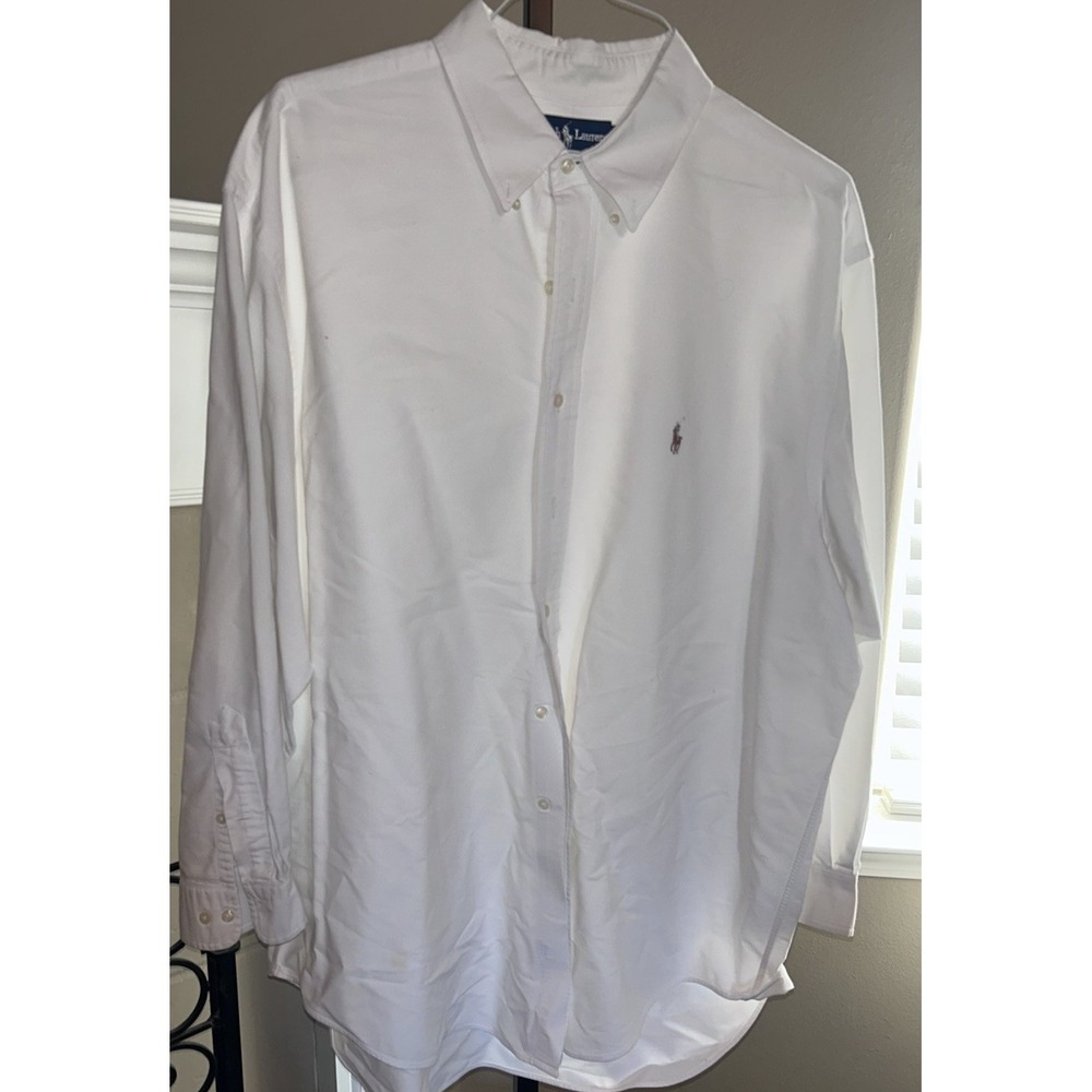 polo ralph lauren yarmouth oxford white long sleeve 2X Size 18- 34/35